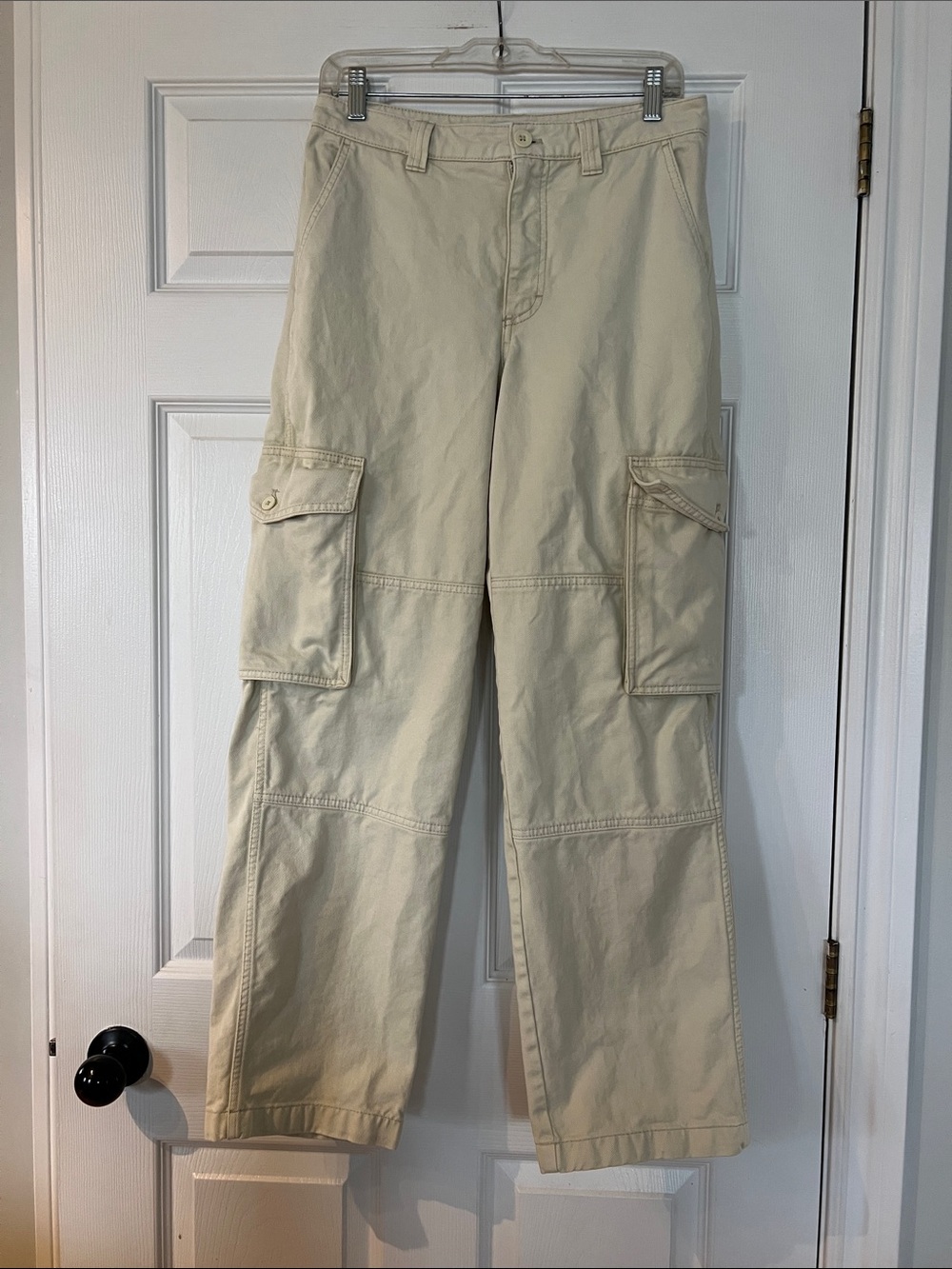 TNA Wide Leg Cargo Pants in Light Beige - Picture 1 of 3